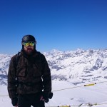 Ich steh am Kleinen Matterhorn 3883m und hab den Mont Blanc im Hintergrund