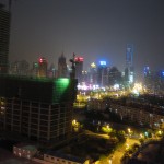 Der Blick auf Shanghai aus dem Hotelzimmer